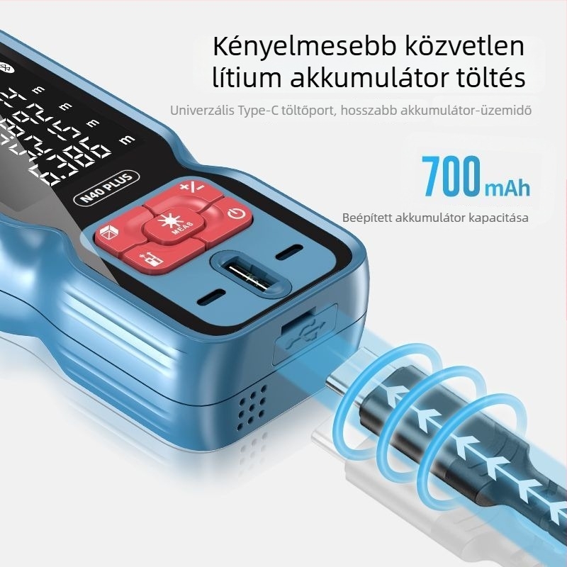 V lézeres távolságmérő kiváló pontossággal, Bluetooth és infravörös mérés, lézeres vonalzó, kézi elektronikus mérőeszköz