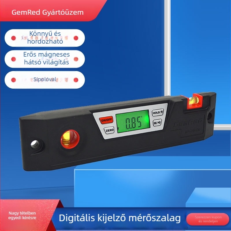 GRMRD elektronikus digitális kijelzős dőlésmérő, univerzális szögmérő, torpedó szint, multifunkciós — 92420 sorozat