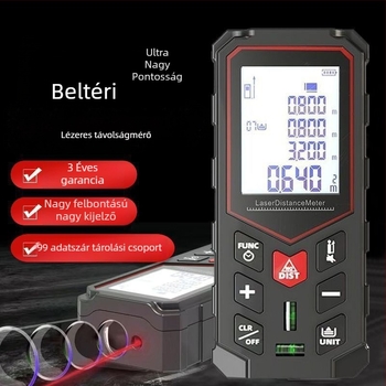 Kézben tartható infravörös lézeres távolságmérő beltéri használatra, többszfunkciós elektronikus vonalzó, távolságmérő készülék