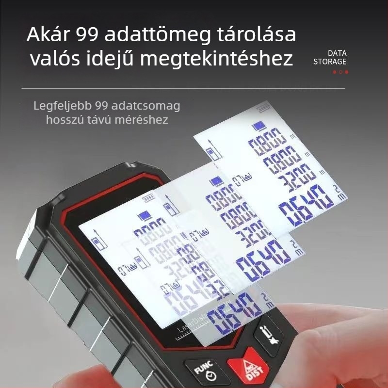 Kézben tartható infravörös lézeres távolságmérő beltéri használatra, többszfunkciós elektronikus vonalzó, távolságmérő készülék