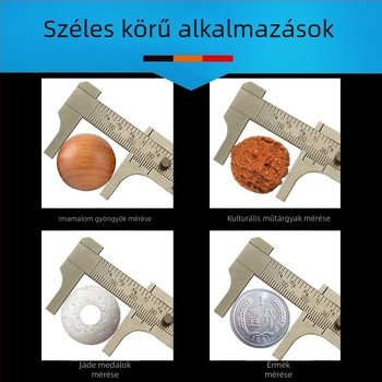 Mini digitális tolómérő vernier-skálával, test bronzból, réz részekkel és rozsdamentes acél részekkel