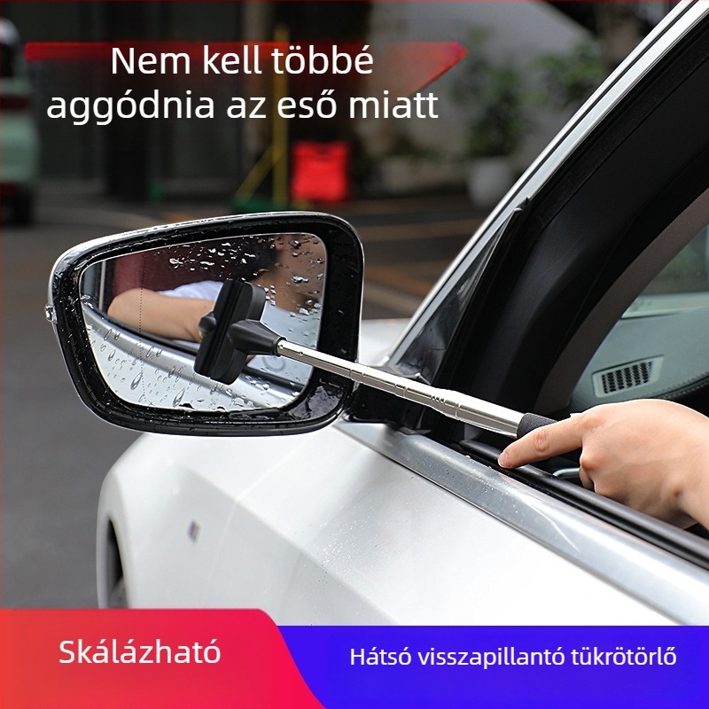 Teleszkópos autó ablaktörlő és kaparó, univerzális modell 312, PE természetes gumi + rozsdamentes acél