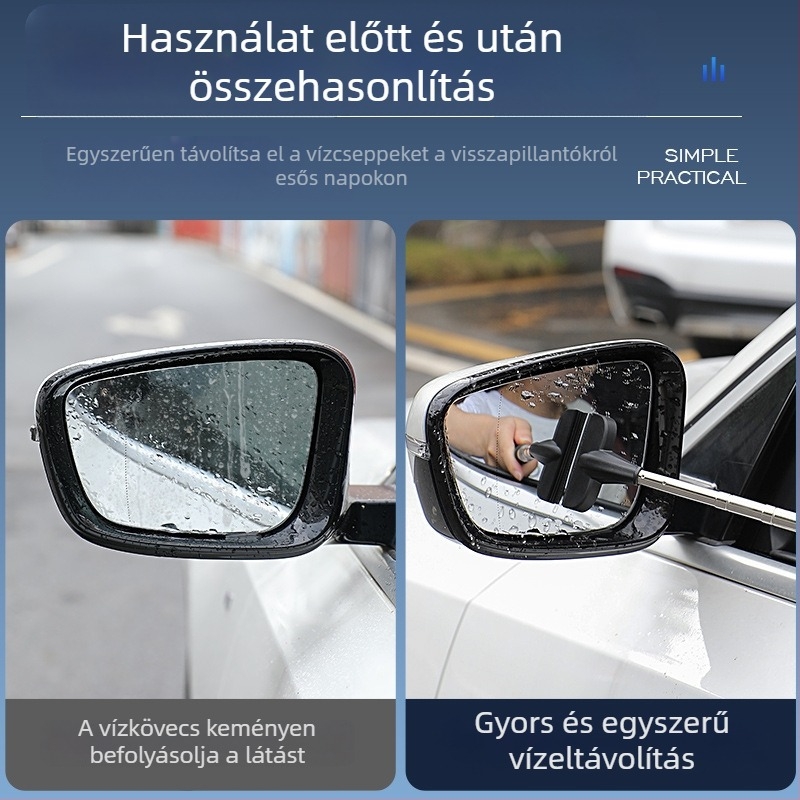 Teleszkópos autó ablaktörlő és kaparó, univerzális modell 312, PE természetes gumi + rozsdamentes acél