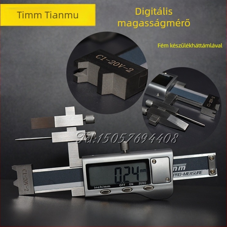 Digitális kijelzős differenciális mérőeszköz, modell C1-20V-2, rozsdamentes acél, felbontás 0,01, pontosság 0,003