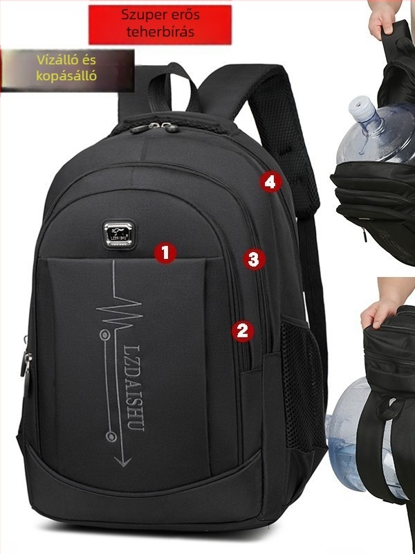 Uniszex Oxford hátizsák üzleti és utazási célokra, 15 hüvelykes laptophoz, kapacitás kevesebb mint 20 liter, lélegző pántok levegő párnás rendszerrel, betűs mintázat
