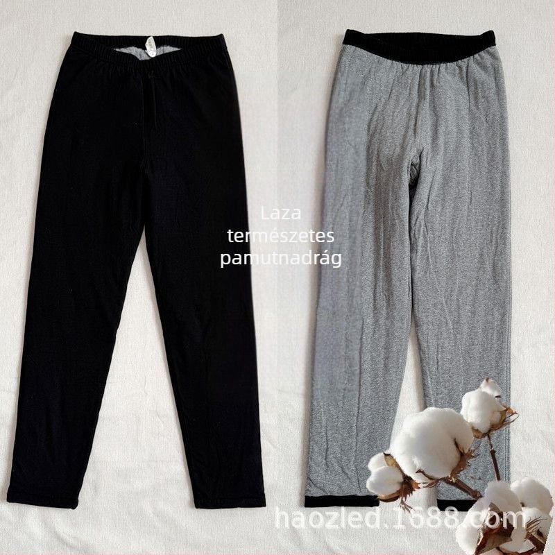 Magas derekú pamutnadrág, egyenes szabás, vast anyag, 95% pamut, pamut bélés