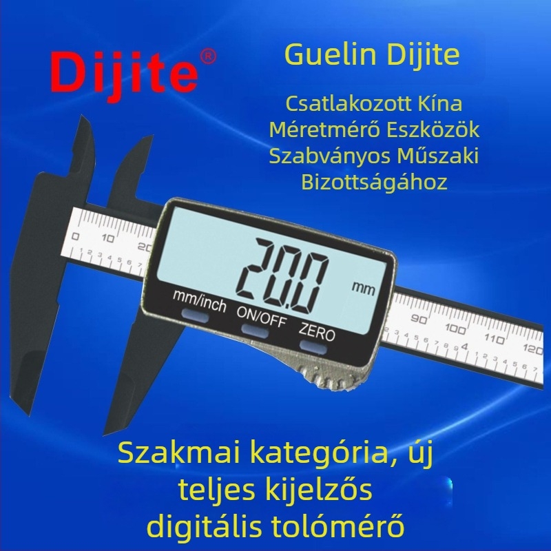Dijite digitális tolómérő, műanyag test, elektronikus LCD kijelző