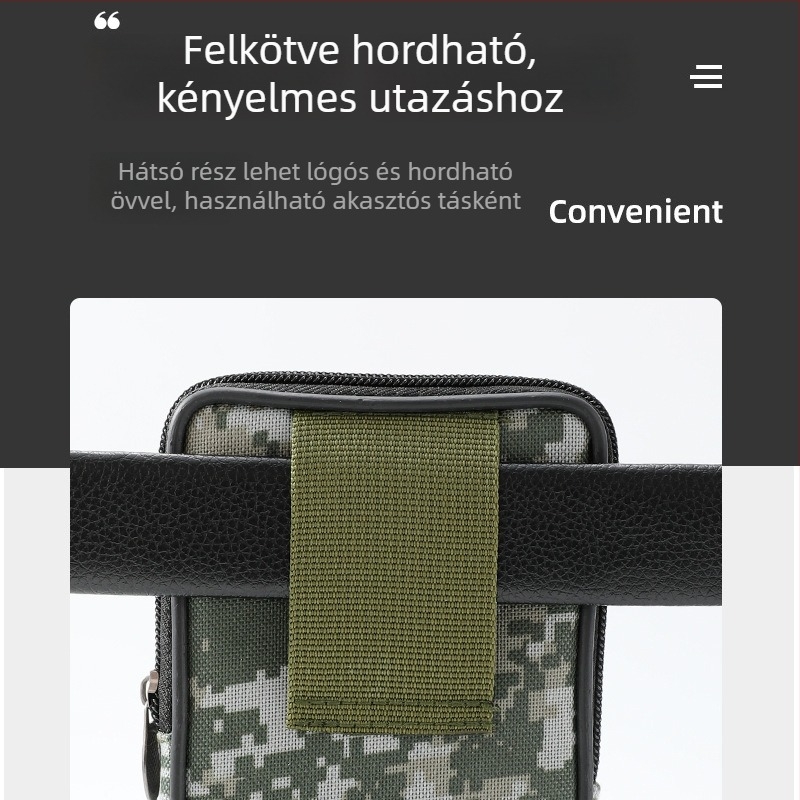 Férfi övtáska - vászon, vízálló, ultrakönnyű, kopásálló, üzleti közlekedéshez, Téli 2024