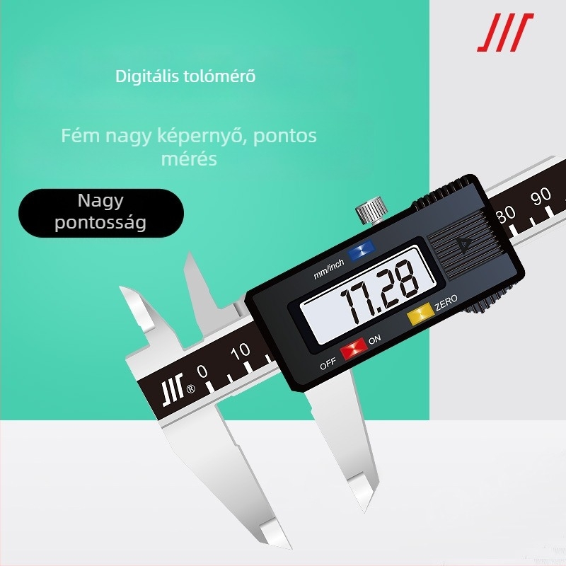 Digitális tolómérő rozsdamentes acélból, négy funkcióval, 0-150-200-300 mm, elektronikus kijelző