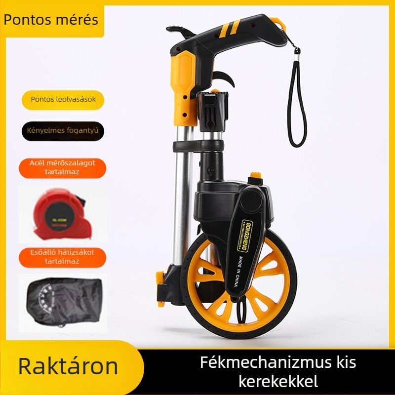 Kézi mérőkerék fékkel kültéri használatra, elektronikus távolságmérő és mérnöki mérőeszköz