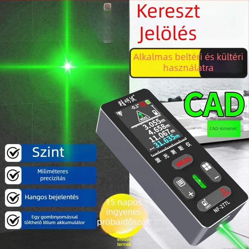 NF-277L Kültéri lézeres távolságmérő infravörös méréssel és elektronikus vonalzó keresztezett jelöléssel