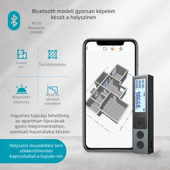 MiLESEEY M130 Mini lézeres távolságmérő — Digitális vonalzó precíz helyiségek méréseihez