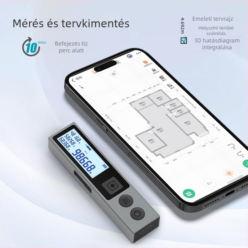 MiLESEEY M130 Mini lézeres távolságmérő — Digitális vonalzó precíz helyiségek méréseihez