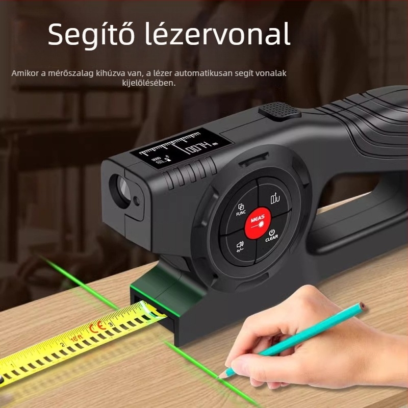 SK-TM03 lézeres távolságmérő – 3 az 1-ben intelligens digitális mérőeszköz, digitális kijelzővel, újratölthető