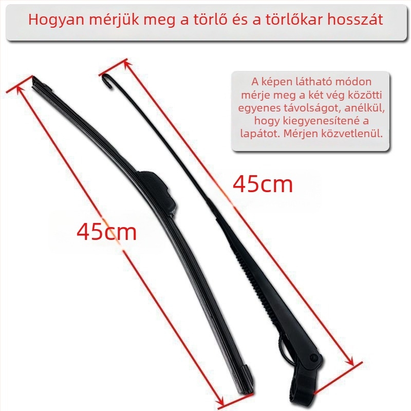 Elektromos háromkerekű ablaktörlő — egyoldalas, univerzális törlőkar