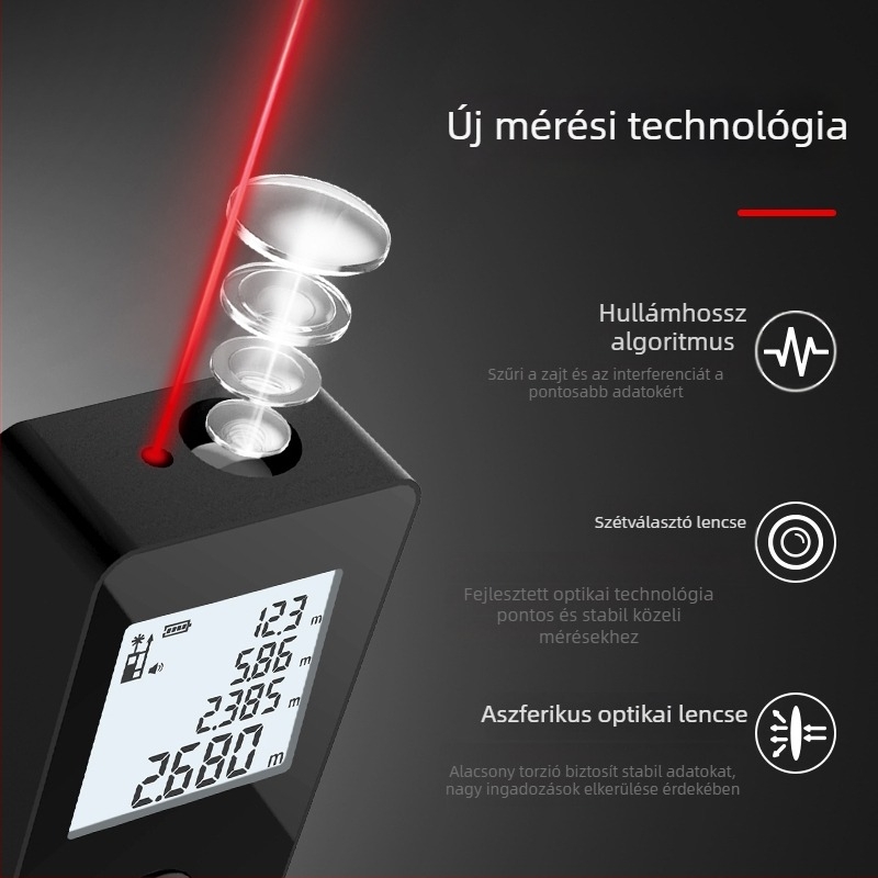 Peak of Rice N40puls hordozható infravörös lézer-távolságmérő a felületek és távolságok pontos méréséhez