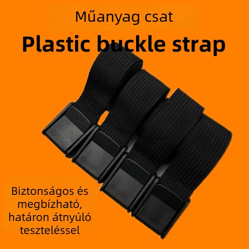 Csomagszállító hevederek cink-ötvözet csattal, nylon-poliészter-PP szalaggal, MH20-25, a csomagok és rakományok biztonságos rögzítéséhez
