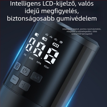 Hordozható gumiabroncs-inflátor autókhoz, motorosokhoz, kerékpárokhoz és elektromos járművekhez – digitális kijelző, 7,4V, 18650 akkumulátor, 80W, 25 L/min