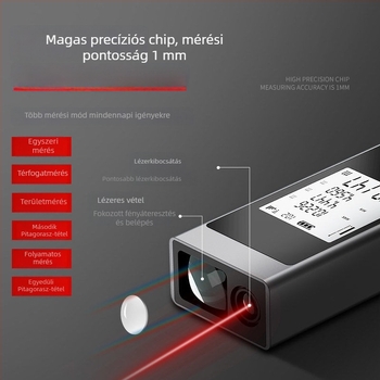 Lézeres távolságmérő – kézi infravörös mérőeszköz, digitális kijelző, nagy pontosság