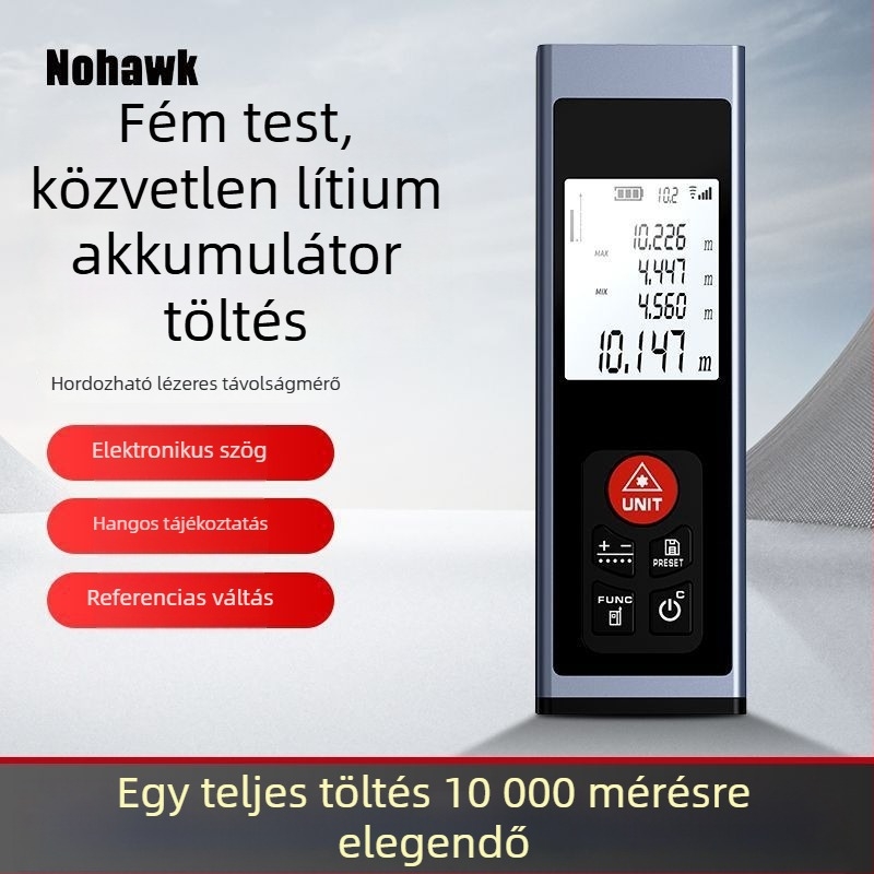 Lézeres távolságmérő – kézi infravörös mérőeszköz, digitális kijelző, nagy pontosság