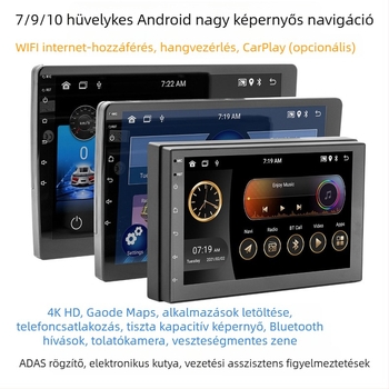 Vezeték nélküli MP5 autóba CarPlay és Android navigációval, sokoldalú, univerzális, HD nagy képernyő, 7/9/10 hüvelykes
