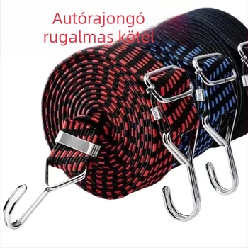 Elasztikus kötöző heveder motorkerékpárhoz és poggyászhoz alumínium ötvözet csattal, latex huzal anyag, teherbírás 100 kg
