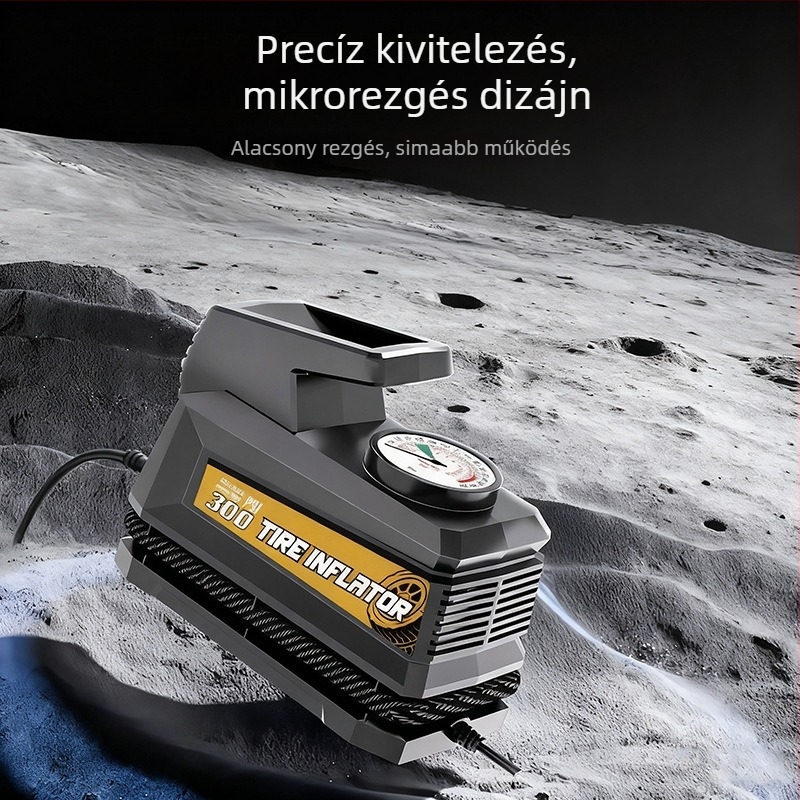 Autó légpumpa, hordozható, USB táplálású, 12V, 100W, 25 L/perc, 3 m kábel
