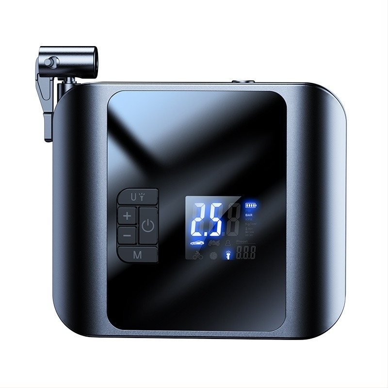 Vezeték nélküli autó légpumpa kettős hengerekkel – digitális kijelző, 100W, 11.1V, 25 L/perc