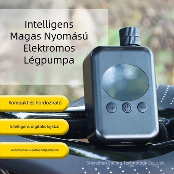 Elektronikus mini kerékpárpumpa - USB töltés, digitális kijelző, magas nyomás, áramlás 30 L/min