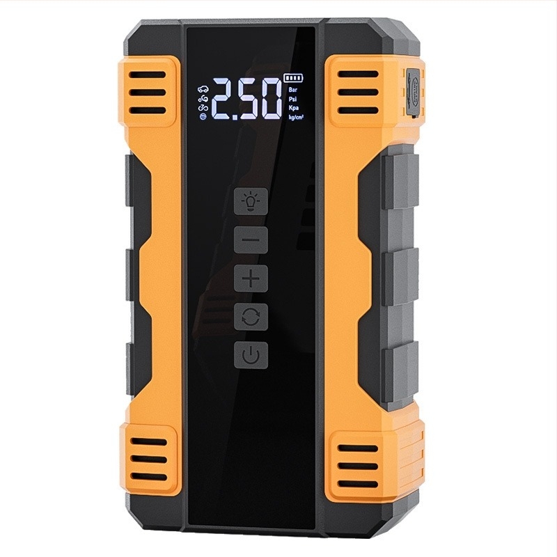 Autó felfúvó és vészindító – 14.8V, 120W, 35 L/min, Digitális kijelző, Működés 5–20 perc