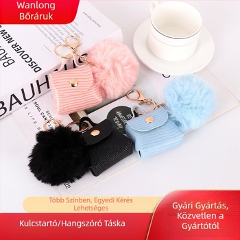 Mini kézitáska érmék és fülhallgatók tárolására, hordozható kulcstartó medállal; Anyag Cortical; Feldolgozás Hand hook; 2025 tavasza