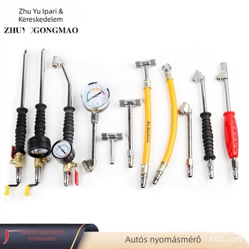 Digitális gumiabroncsnyomás-mérő tűs kijelzővel, tartomány 0–70 psi, pontosság 0.1 MPa, több egység megjelenítés, fémtok, Zy