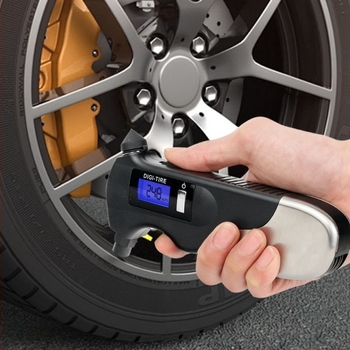 Lotuda kézi digitális gumiabroncsnyomás-mérő háttérvilágítással és zseblámpával — tartomány 2–150 psi, pontosság ±1 psi, egységek PSI/BAR/KPA/KG/C㎡, modell JZ-409A