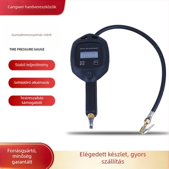 Digitális nagy pontosságú gumiabroncsnyomás-mérő, elektronikus nyomásmérő a felfújításhoz és a gumiabroncs nyomásának méréséhez, tartomány 0-100 psi, több egység megjelenítés, pontosság 100%