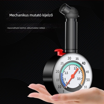 Autó gumiabroncs nyomásmérő, ABS + rozsdamentes acél, 0–500 PSI, felbontás 700, súly 100 g