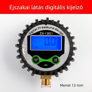Digitális autógumi nyomásmérő kijelzővel, 0–230 PSI tartomány, 0,1 BAR pontosság