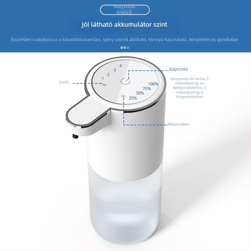 Automatikus infravörös érzékelővel rendelkező szappanadagoló – ABS, 280 g, injekciós formázás, modern minimalista stílus