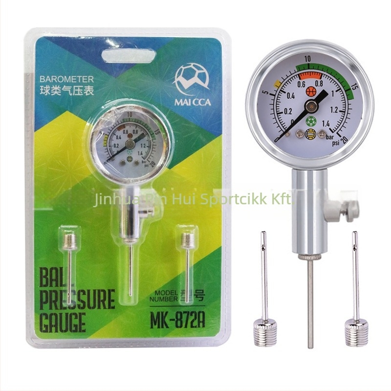 Pointeres labdanyomásmérő – fém kivitelben, futballhoz, kosárlabdához és röplabdához – bírói eszköz