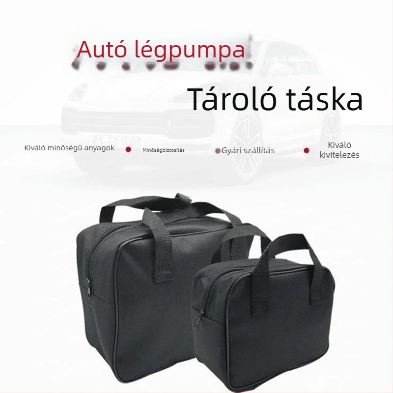 Kényelmes autó légpumpa tároló táska többhengeres pumpákhoz, 12V, több mint 280W, 70 L/min, digitális LCD kijelző, automatikus kikapcsolás