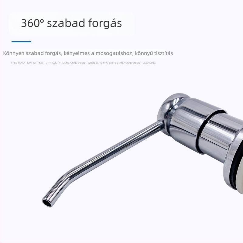 Réz testű konyhai mosogatótálca szappanadagoló, kézi nyomású működés, krómozott felület, modern minimalista stílus, súly 180 g