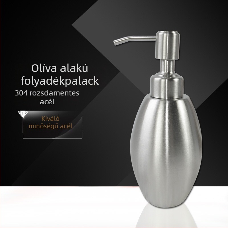 304 rozsdamentes acél kézi nyomógombos adagolóüveg, 0,15 kg, csiszolt felület, modern minimalist stílus, ideális kézfertőtlenítőhöz és sampon/dus-gél töltéséhez