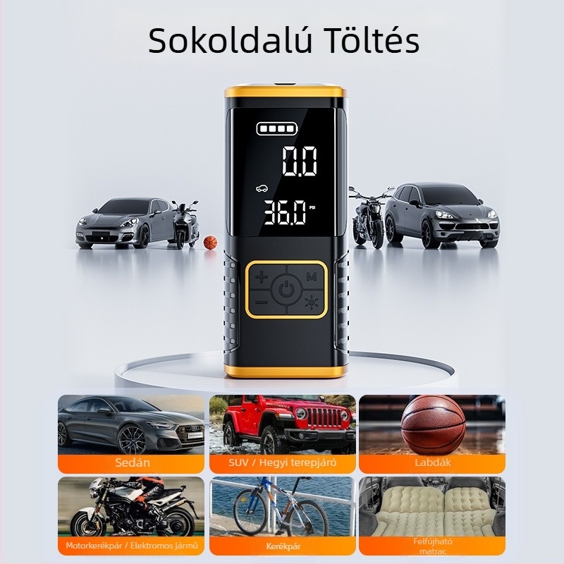 Vezeték nélküli autó gumiabroncs-szivattyú digitális kijelzővel, egyhengeres, 11.1V, kevesebb mint 80W, 35 L/min