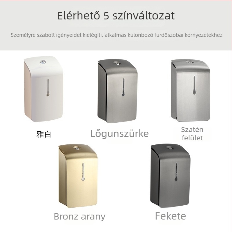 Szenzoros szappanadagoló, 304 rozsdamentes acél, fali kivitel, szállodai/kereskedelmi használatra, többfunkciós