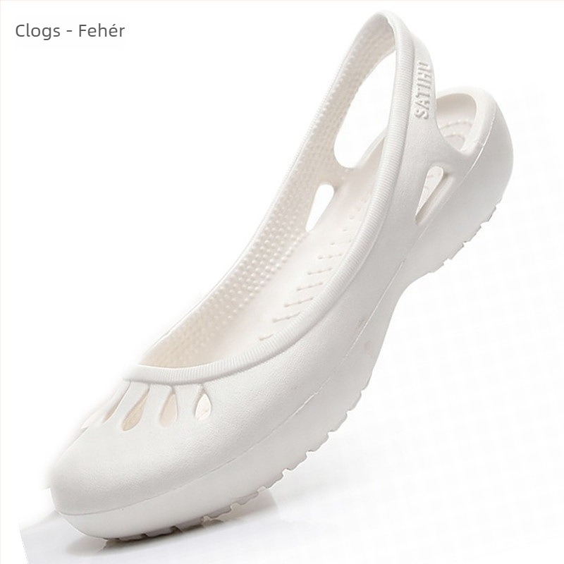 Női EVA szandál egyszínű felsőrésszel, könnyű, lapos talp, 0–3 cm talpvastagság, injektált talp technológia