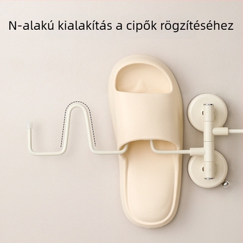 Fürdőszobai papucs- és törölközőtartó – falra szerelhető, fúrás nélkül