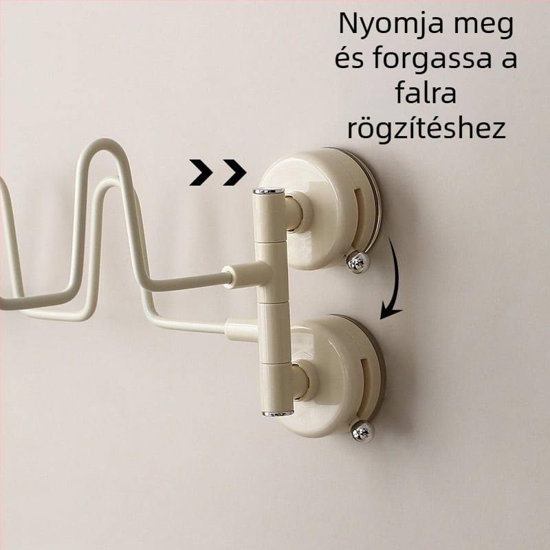 Fürdőszobai papucs- és törölközőtartó – falra szerelhető, fúrás nélkül