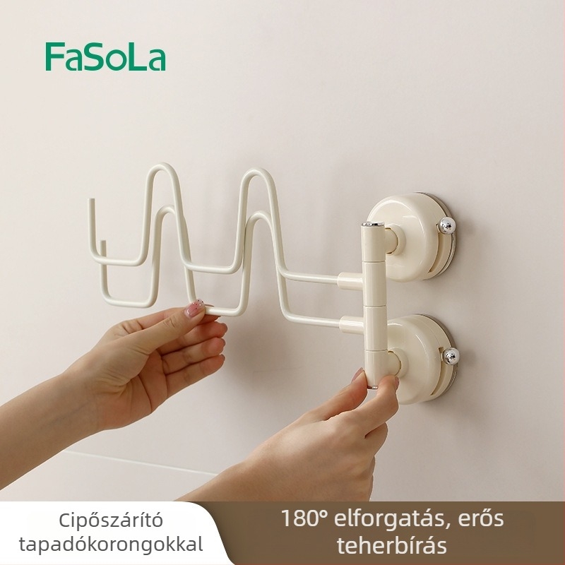 Fürdőszobai papucs- és törölközőtartó – falra szerelhető, fúrás nélkül