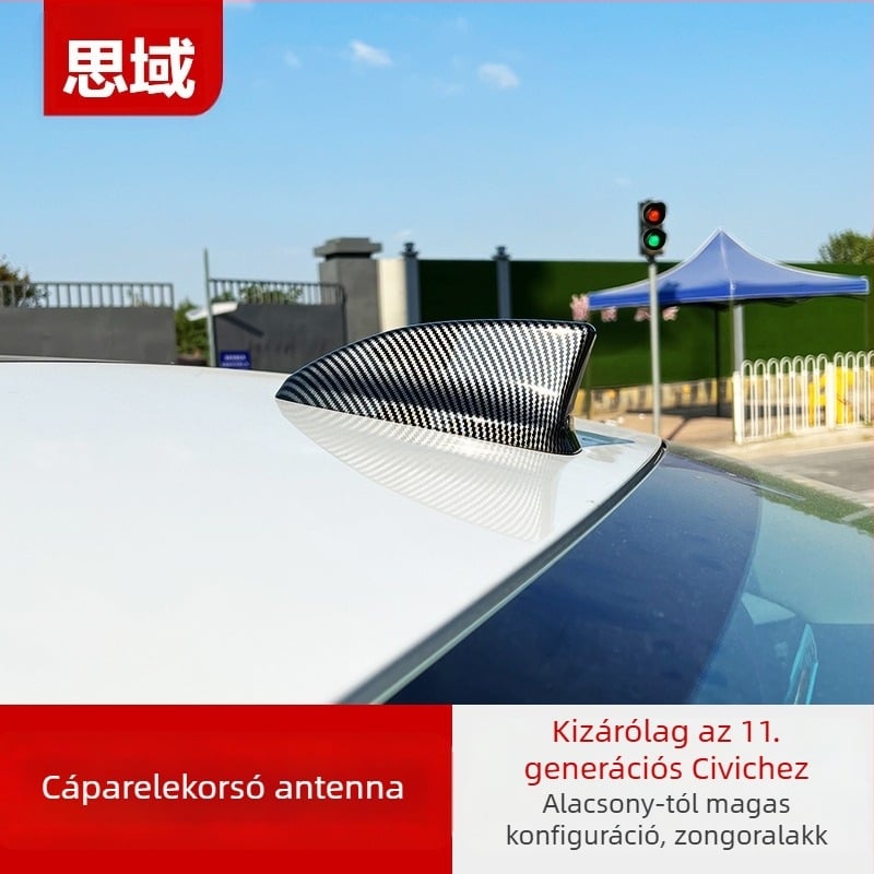Autórádió antenna dísz Shark Fin Civic 2022 11. generációhoz – Típus: autórádió antenna; Szerelés: ragasztó; Kompatibilis: Civic 2022; Márka: Living in the Car