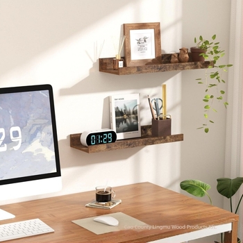 Falihoz szerelhető, fa/bambusz anyagú tároló | 1 szintű szervező a konyhai fűszerekhez és fürdőszobai kellékekhez; csavaros rögzítés, modern minimalist dizájn