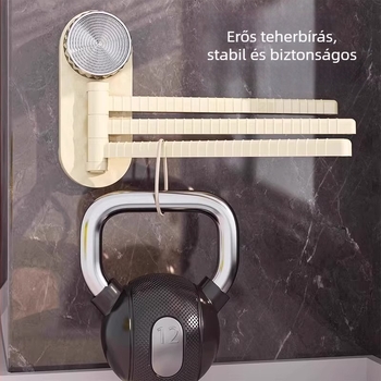 Szívócsésével forgó törölközőtartó falra fúrás nélkül, műanyag, teherbírás 500